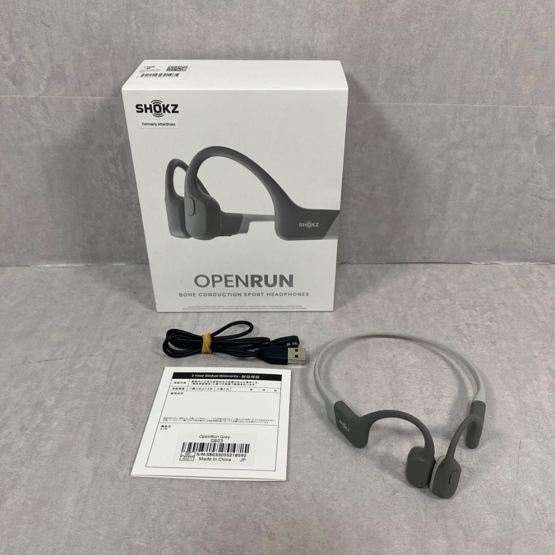 美品! Shokz OpenRun 骨伝導イヤホン 公式ストア正規 グレー