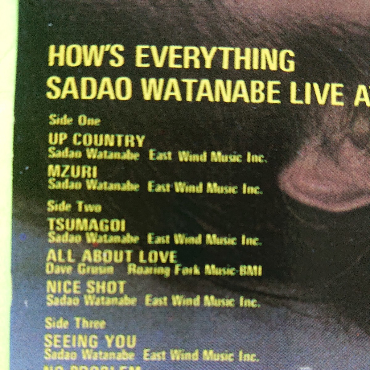 2LP(輸入盤)/SADAO WATANABE LIVE AT BUDOKAN〈HOWS EVERYTHING〉☆5点以上まとめて（送料0円）無料☆_画像6
