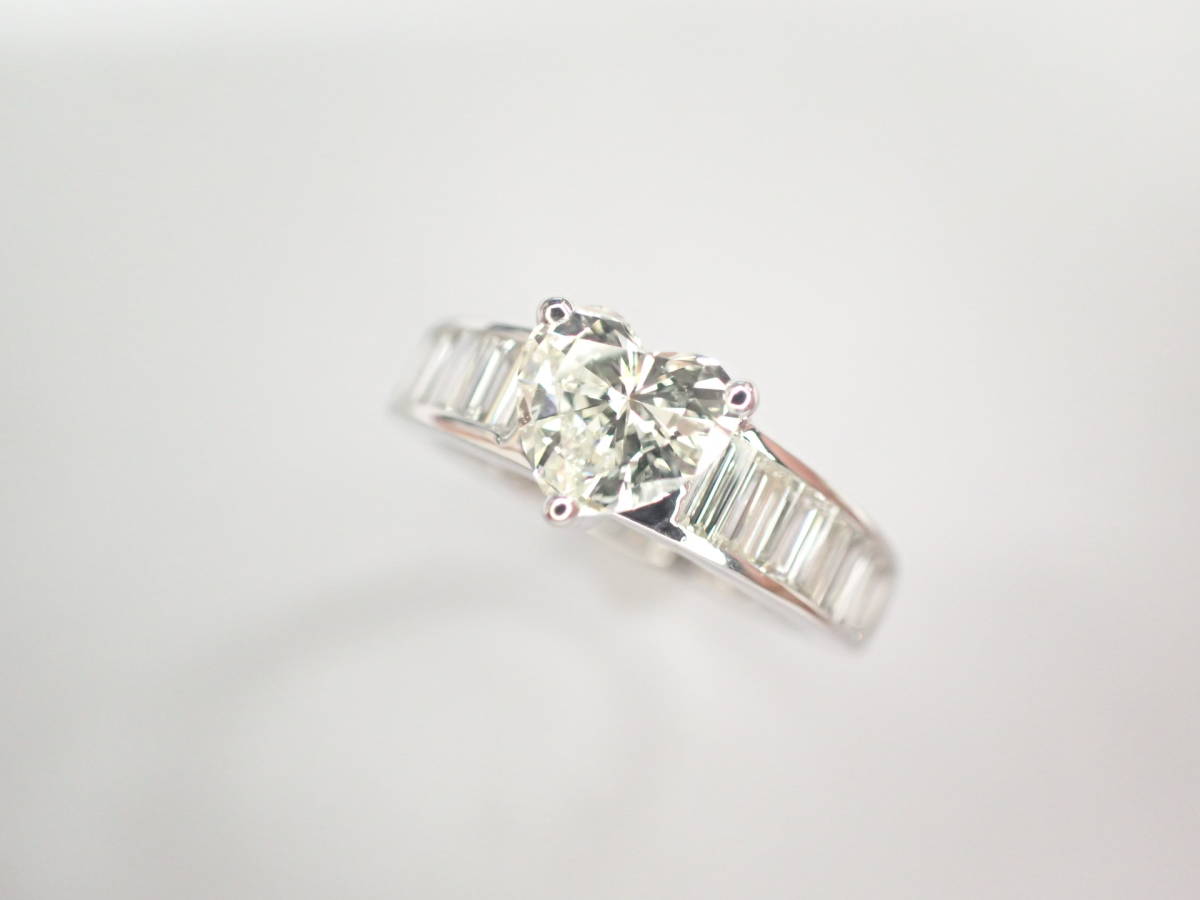 1/美品 Pt900 ハートダイヤ1.008ct(K-VS2) リング 指輪_画像1