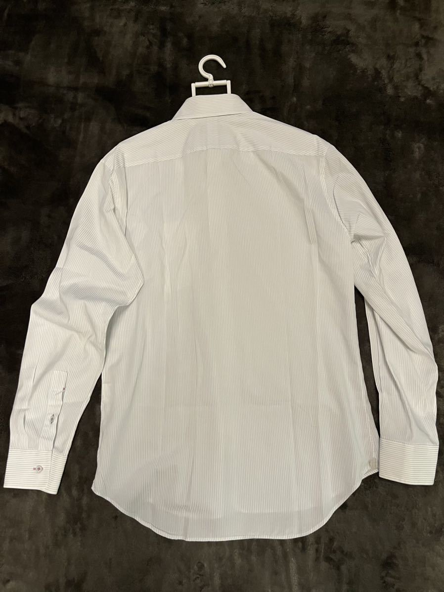 最上級ポールスミス コレクション　長袖シャツ ドレスシャツ　ホワイト　ストライプ　サイズL_画像2
