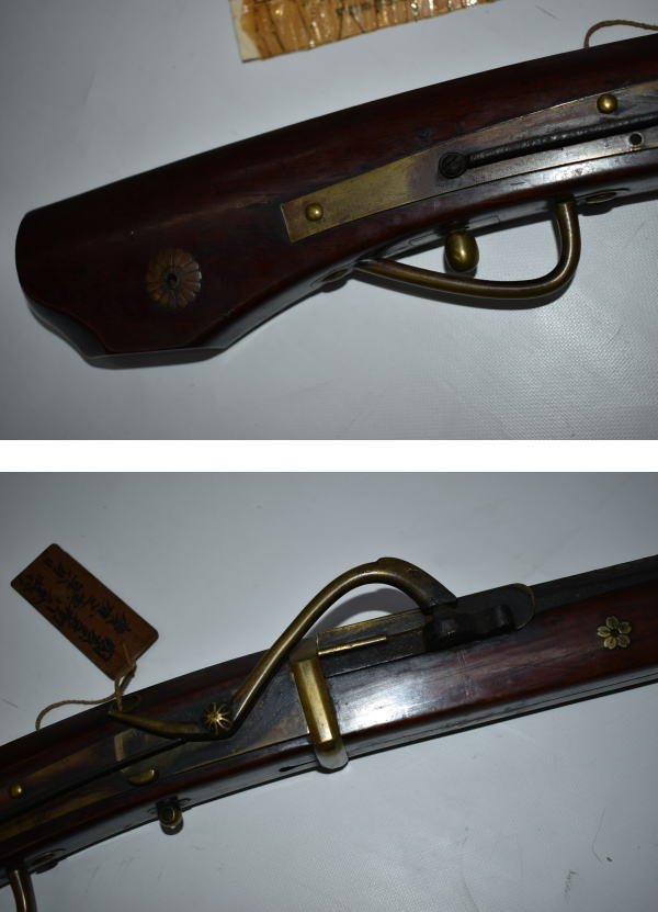 * dry gun ( registration card equipped ) old style gun .. height right .... work total length 117.5cm*.. two .. month day antique *9554