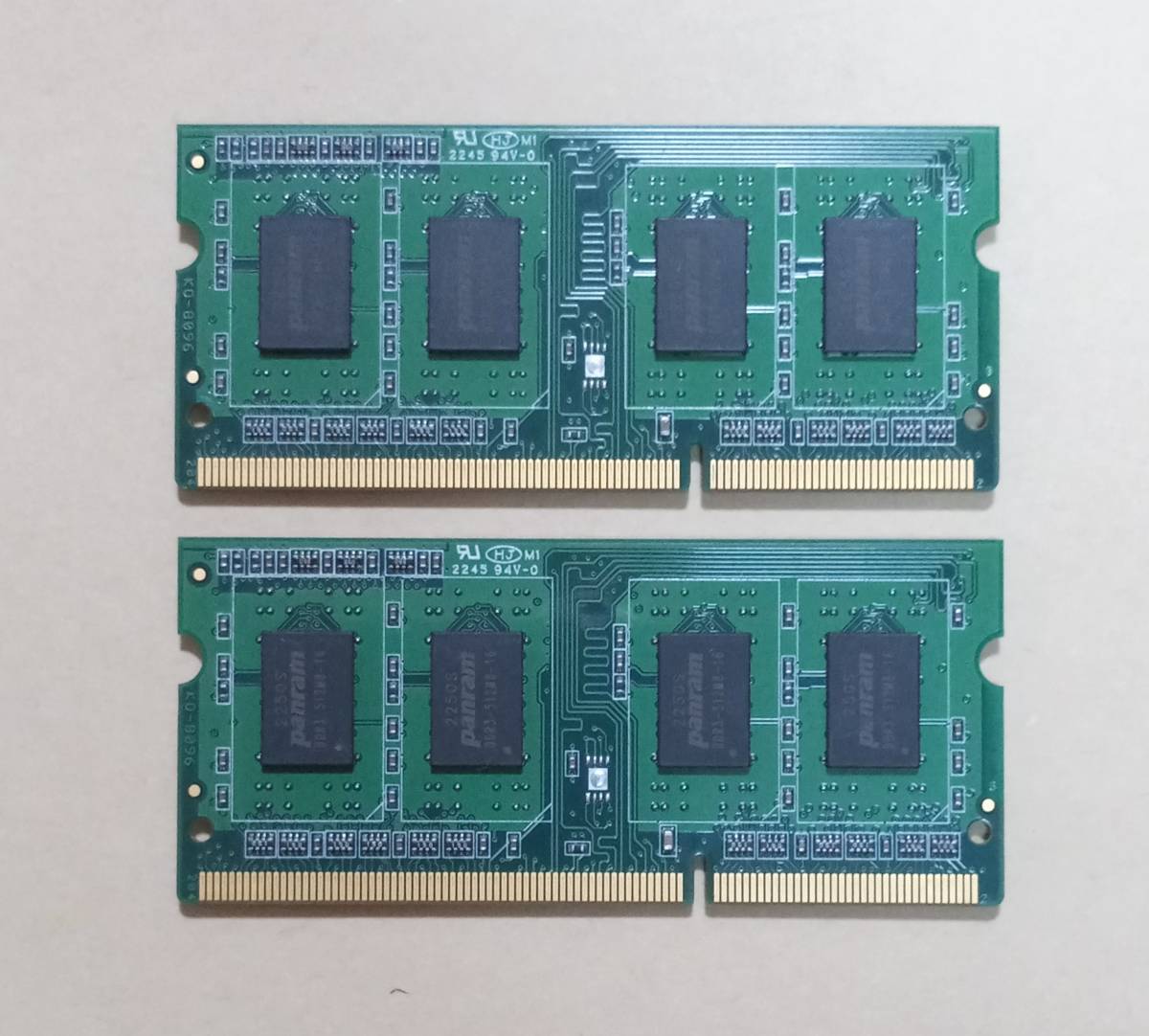MH24【動作品】Panram DDR3L-1600 4GB×2枚 計8GB【送料無料】PC3L-12800 ノートPC用 1.35V non-ECC Unbuffered W3N1600PS-L4G_画像4