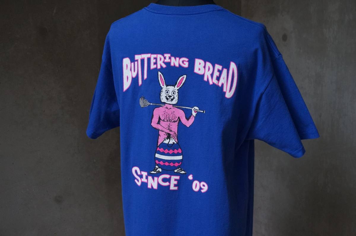 第3回 ビア樽探しイベント EASTER KEG HUNT BUTTERING BREAD 青 ブルー ヘインズ ボディ ラビットマン 半袖 Tシャツ L_画像5