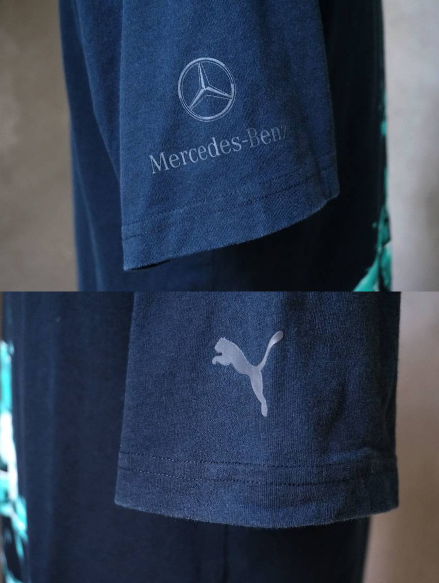 プーマ PUMA × MERCEDES AMG PETRONAS F-1チーム ピクチャープリント 黒 ブラック 半袖 Tシャツ L