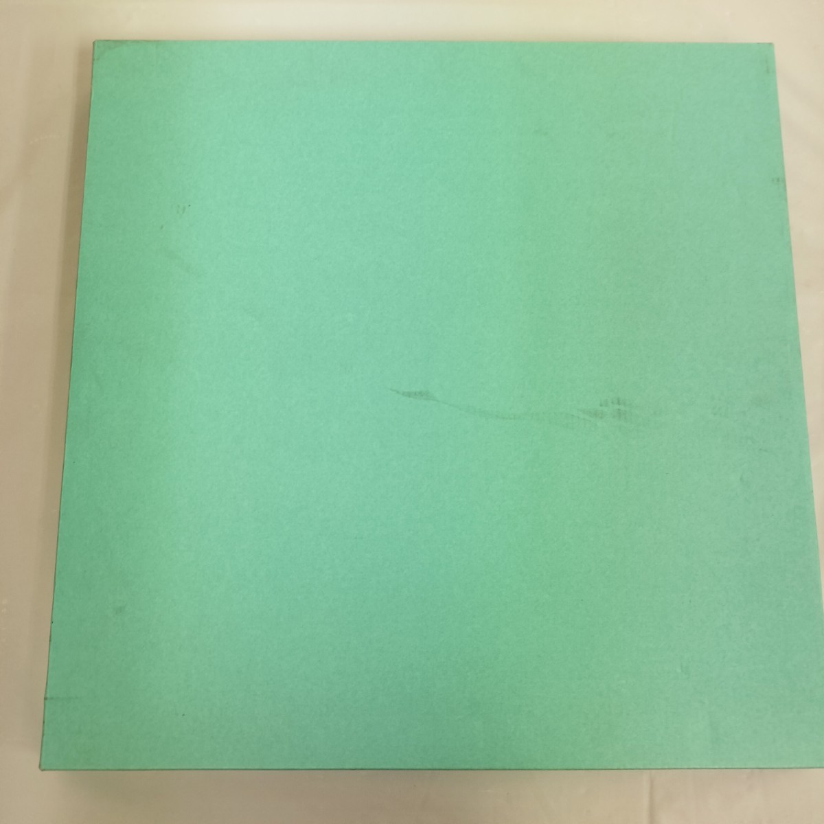 【USED】美品 額縁 KAWACHI ユトリロ プリム 35角 ブルー SS ／ 37×37 くすみグリーン グレー 正方形 水彩画付き 箱付き 猫 ネコ カワチ_画像9