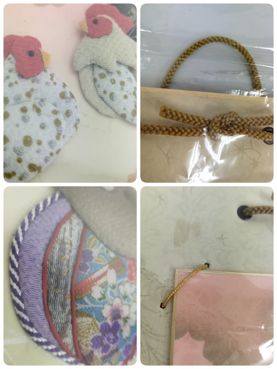 [ beautiful goods ]. main crepe-de-chine craftsmanship square fancy cardboard wall decoration / replacement possibility 10 two main not yet ..../.. chicken . dog Japanese style decoration 