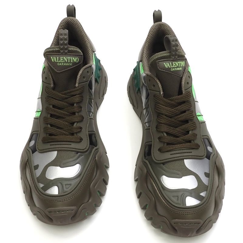 F04150 new goods VALENTINO GARAVANI leather sneakers [ size :43] Army green Valentino galava-ni men's 