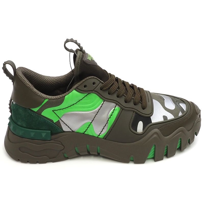 F04150 new goods VALENTINO GARAVANI leather sneakers [ size :43] Army green Valentino galava-ni men's 