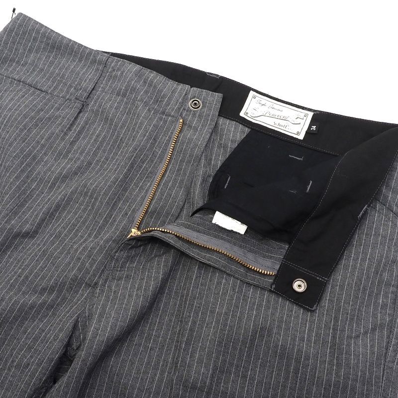 G04143 新品 Schott perfecto/ピンストライプ ワークパンツ 【サイズ：34】 グレー PINSTRIPE WORK PANTS ショット_画像3