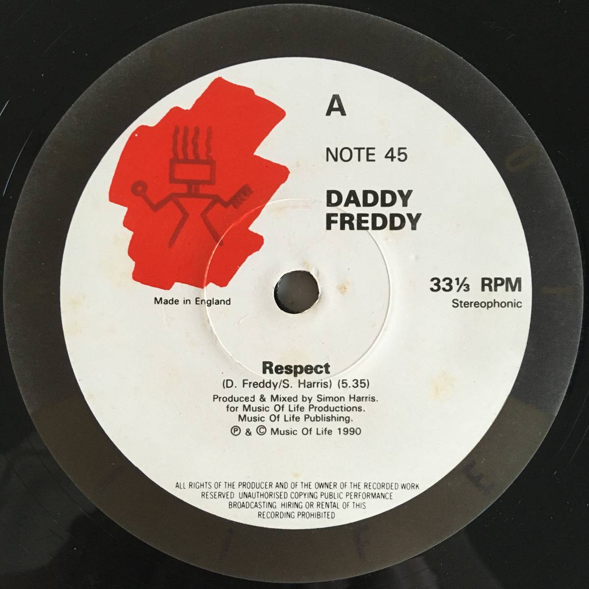 Daddy Freddy / Respect　[Music Of Life - NOTE 45]　_画像1