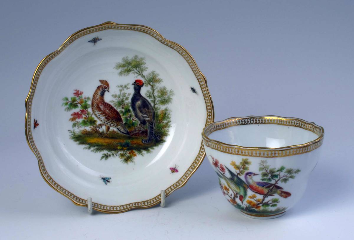 　古マイセン　 豪華 　Big -Cup&Saucer　　 =　 Birds (1級品)_画像1