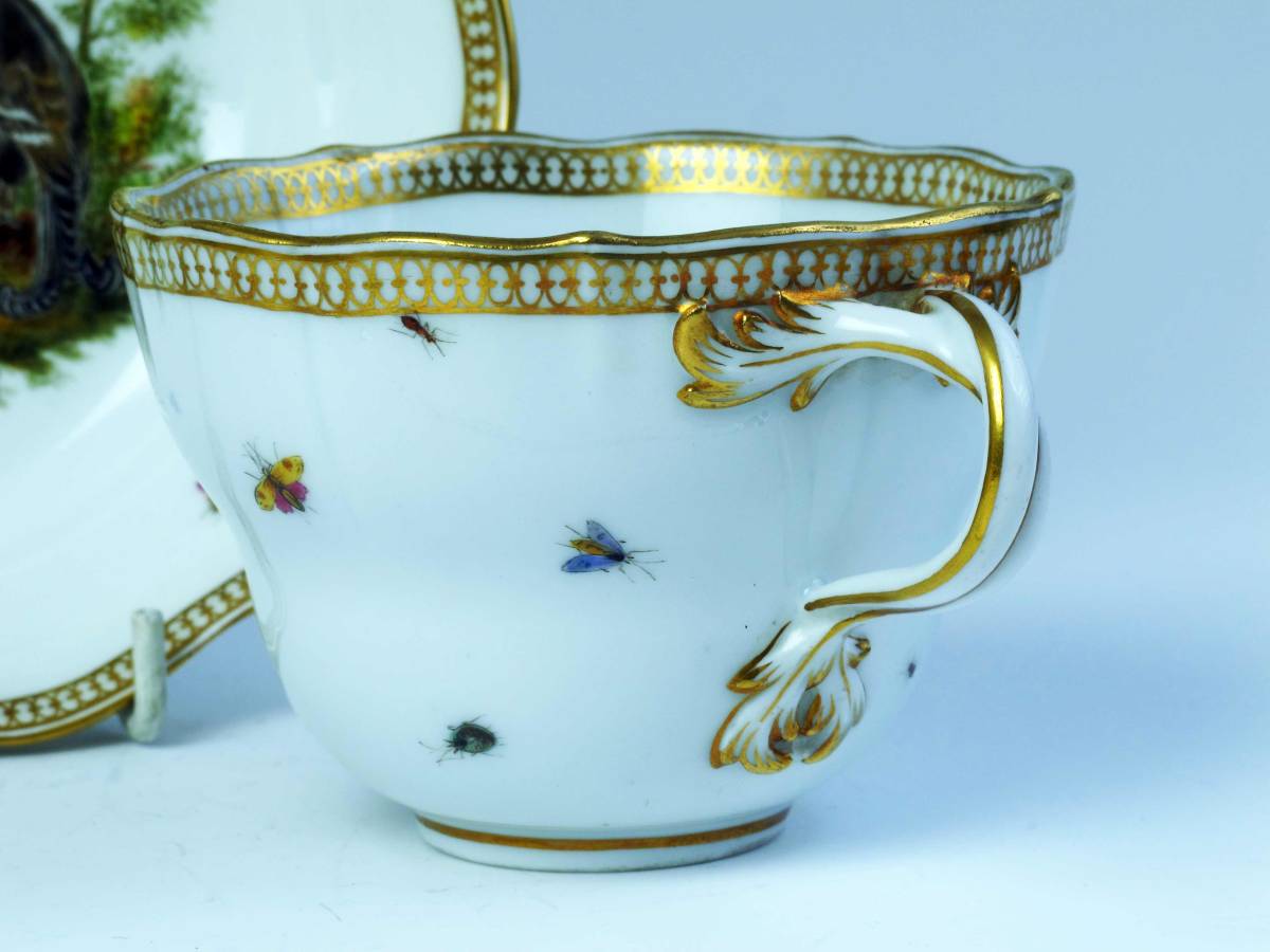 　古マイセン　 豪華 　Big -Cup&Saucer　　 =　 Birds (1級品)_画像7