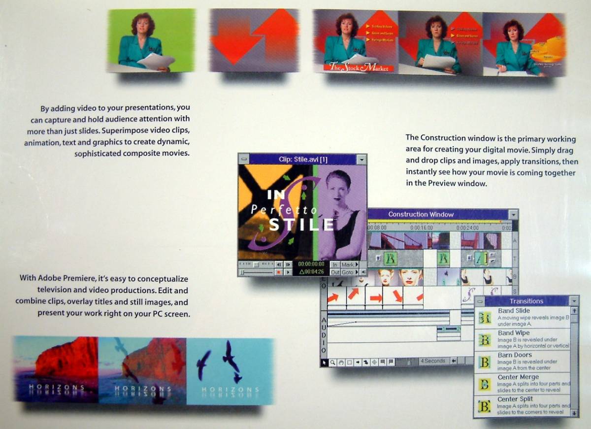 [3116] Adobe Premiere v1.1 English Retail New Sealed Ad bi premium английская версия новый товар нераспечатанный видео редактирование soft Movie произведение изображение анимация 
