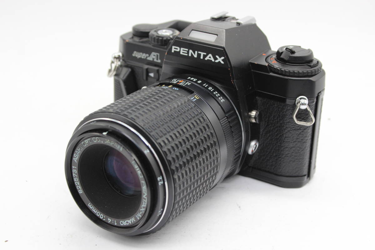 【返品保証】 ペンタックス Pentax SuperA ブラックボディ smc Pentax-M Macro 100mm F4 ボディレンズセット C8020_画像1