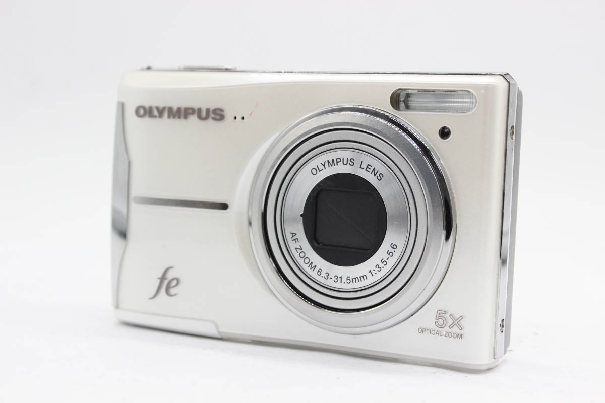 【返品保証】 【便利な単三電池で使用可】オリンパス Olympus FE-46 ホワイト 5x コンパクトデジタルカメラ C8098_画像1