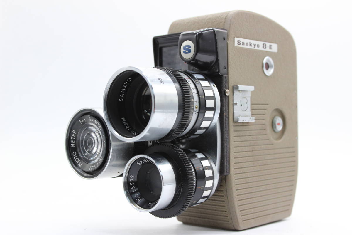 【訳あり品】 サンキョー Sankyo 8-E 13mm 38mm F1.4 レンズ3本セット 8ミリカメラ C8289