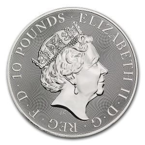 [ written guarantee * capsule with a self-starter ] 2021 year ( new goods ) England [ Queens Be -stroke * white lion ] original silver 10 ounce silver coin 