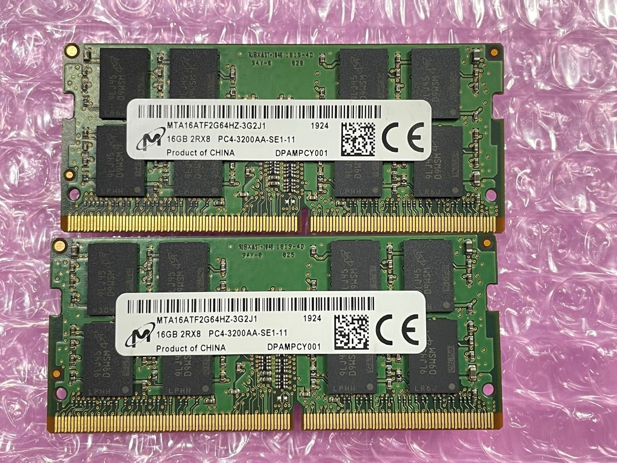 Micron PC4 3200AA 16GB×2（32GB） ノートPC SO-DIMM DDR4 Yahoo