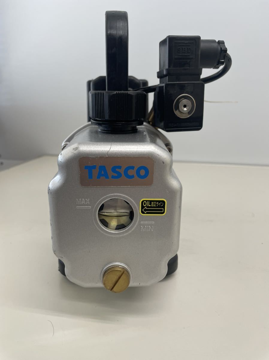 TASCO/タスコ オイル逆流防止弁付小型高性能ツーステージ真空ポンプ TA150RB バキュームポンプ 中古　通電確認済み 動作未確認 ジャンク_画像4