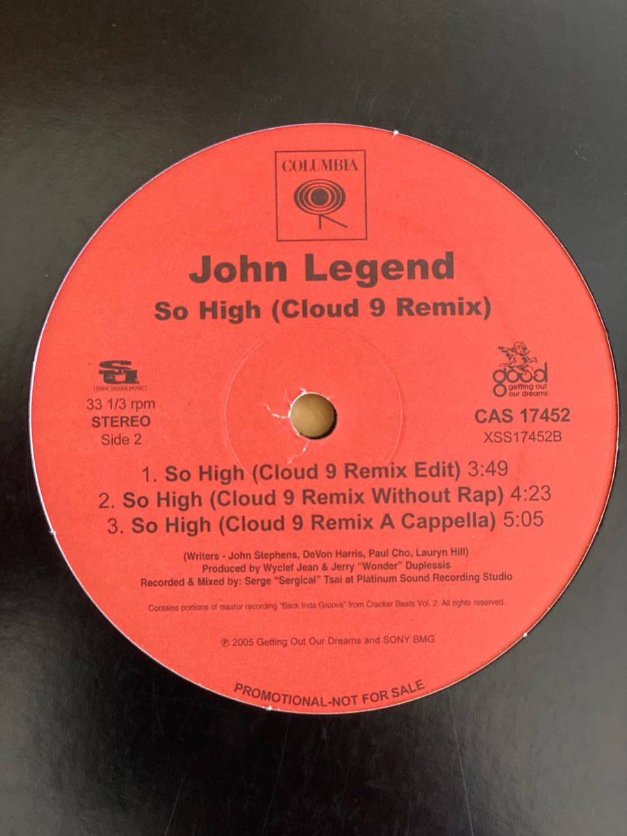 John Legend Featuring Lauryn Hill - So High (Cloud 9 Remix) (12, Promo) US Original_画像3