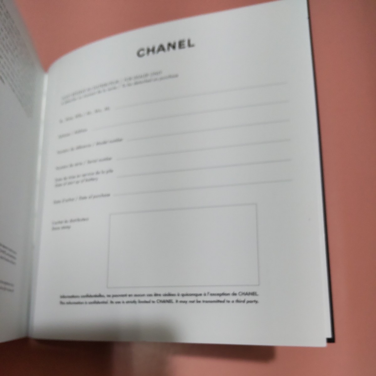 CHANEL regular Chanel original booklet manual owner manual J12 accessory 02