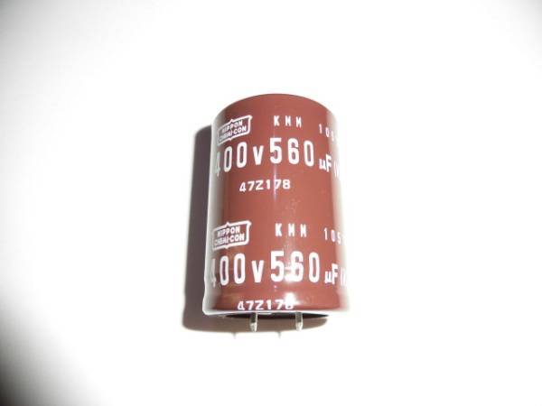 日本ケミコン　電解コンデンサー　400V　560μF　105℃　10個
