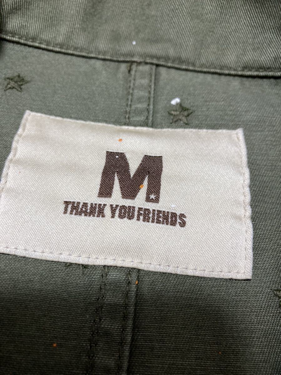 M thank you friends エム ペンキ加工 ミリタリージャケット｜Yahoo