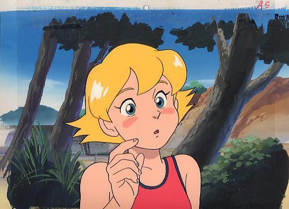 ストップ!! ひばりくん! 大空ひばり 坂本耕作 セル画 直筆背景画 ストップ!! ひばりくん! 大空ひばり 坂本耕作 セル画 直筆背景画