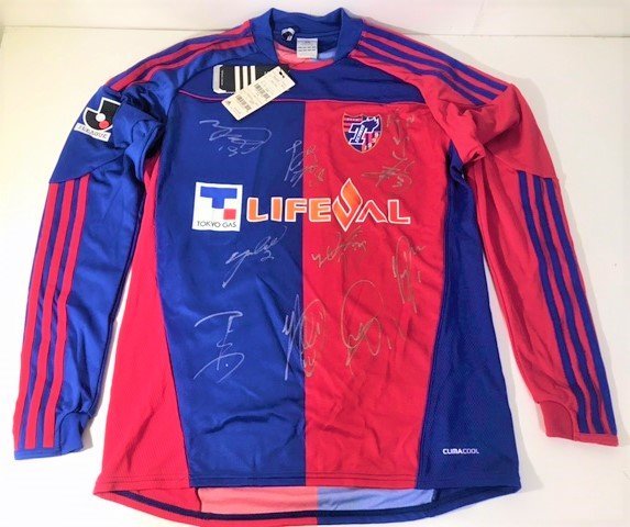 adidas Adidas FC Tokyo collection of autographs with autograph uniform soccer tag equipped L size 
