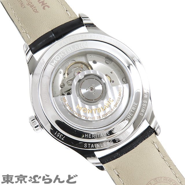 101675745 Montblanc MONTBLANC worn Tey ji Chrono meto Lee 112534 SS have gaiters moon phase wristwatch men's 