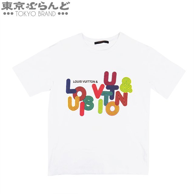 101674091 ルイヴィトン LOUIS VUITTON ホワイトxマルチカラー コットン Tシャツ 中国 深セン展示会限定モデル M 半袖 メンズ