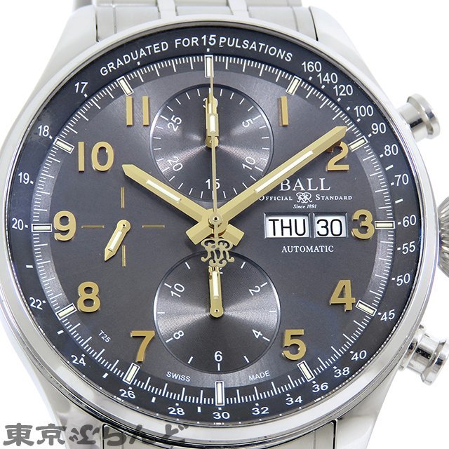 101677488 ball watch to rain master Pal s meter 2 CM3038C-SJ-GY SS gray chronograph wristwatch men's self-winding watch automatic 