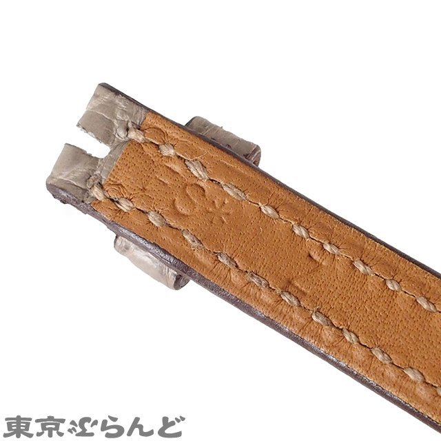 101676191 エルメス HERMES ベルト Z刻印 グレー系 アリゲーター 腕時計ベルト レディース 幅8mm_画像9