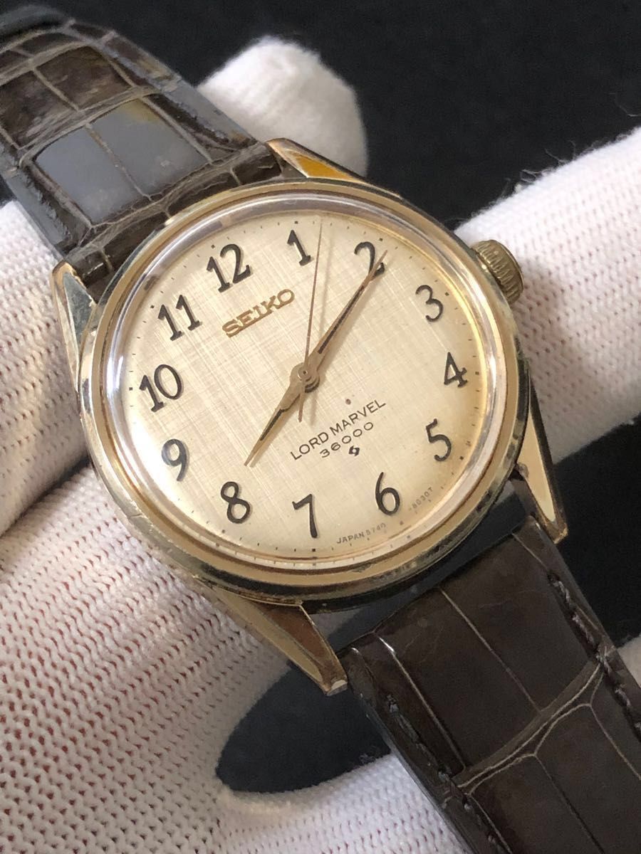 SEIKO ロードマーベル36000 植字 裏蓋スケルトン 革ベルト SEIKO ロードマーベル36000 植字 裏蓋スケルトン 革ベルト