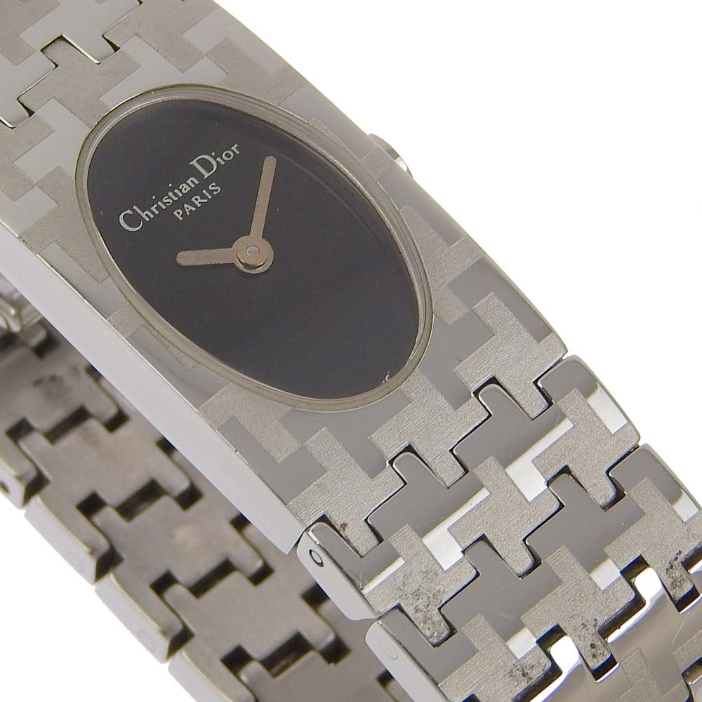 Dior ディオール ミスディオール D70-100 腕時計 SS シルバー クオーツ アナログ表示 レディース 黒文字盤【I150223012】中古_画像3