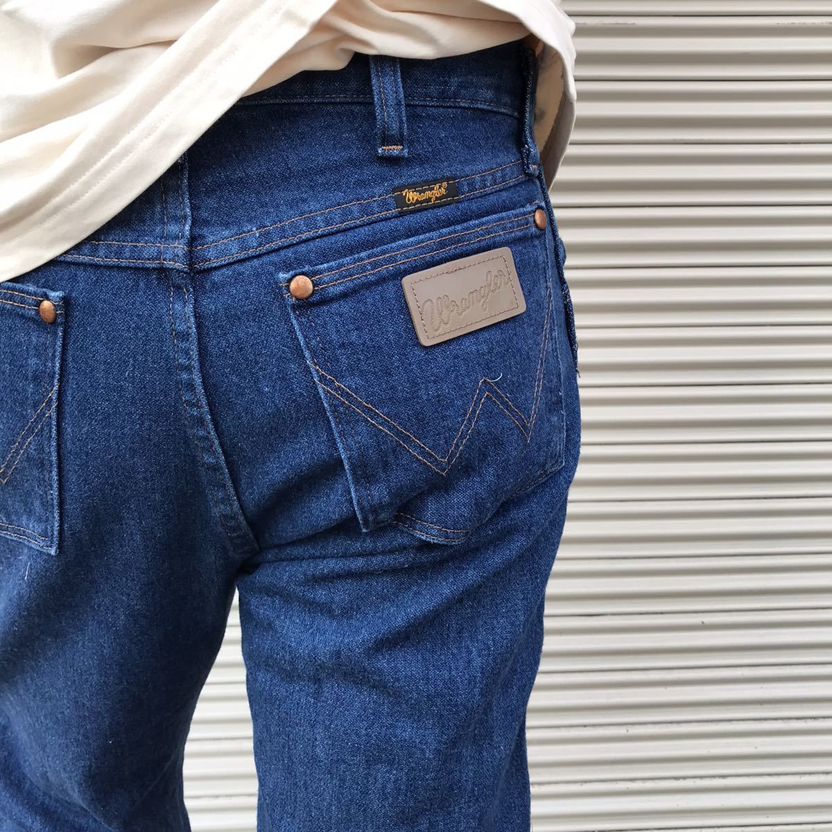 濃紺 90s Wrangler 13MWZPW INDIGO DENIM PANTS MADE IN Mexico 1990s W30 ヴィンテージ ラングラー カウボーイ デニムパンツ スリム　80s_画像8