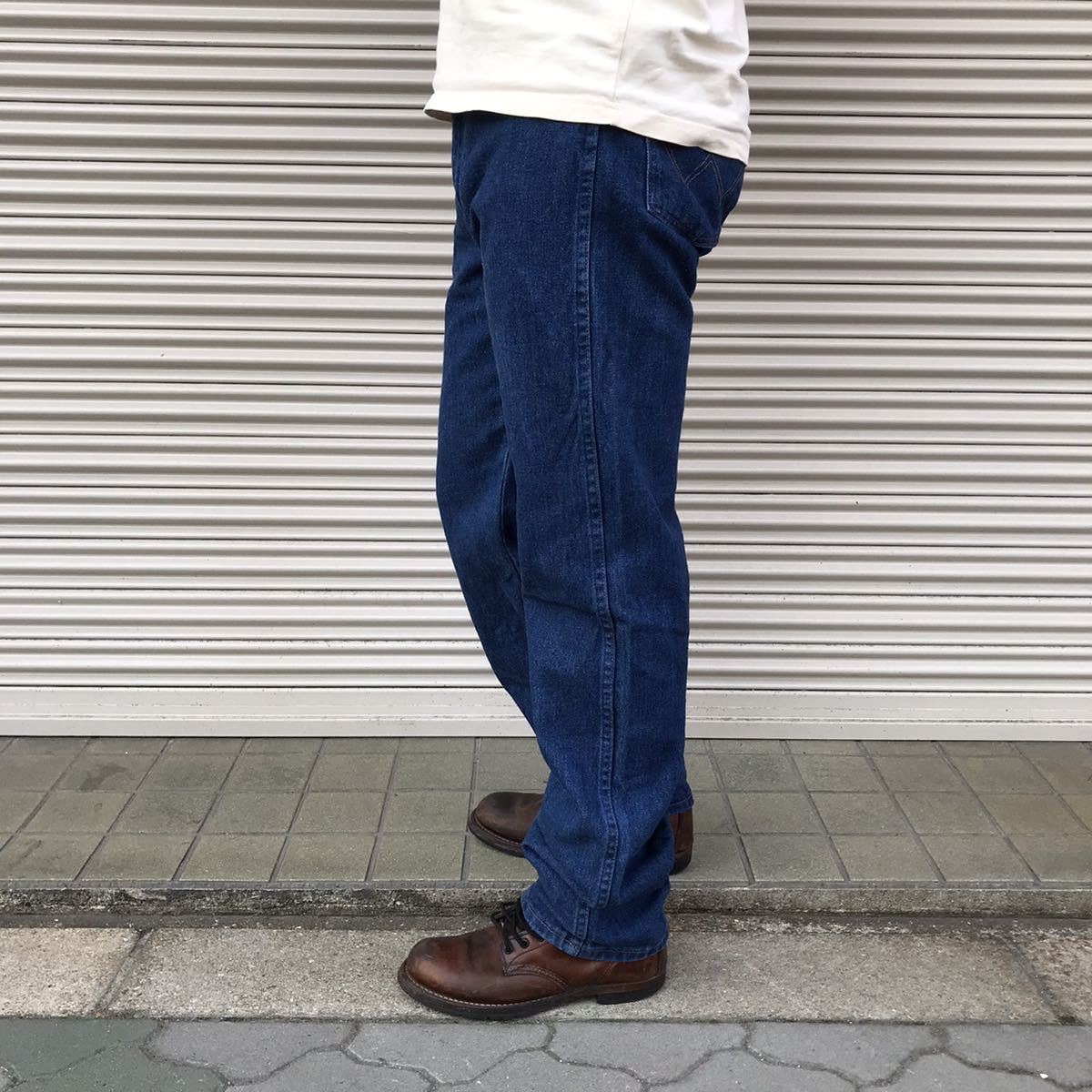 濃紺 90s Wrangler 13MWZPW INDIGO DENIM PANTS MADE IN Mexico 1990s W30 ヴィンテージ ラングラー カウボーイ デニムパンツ スリム　80s_画像4