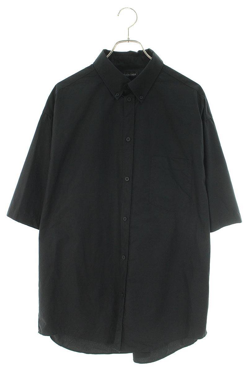 バレンシアガ BALENCIAGA 23AW S/S Large Fit Shirt 751921 TNM60 サイズ:38 バックプリントオーバーサイズ半袖シャツ 中古 SB01