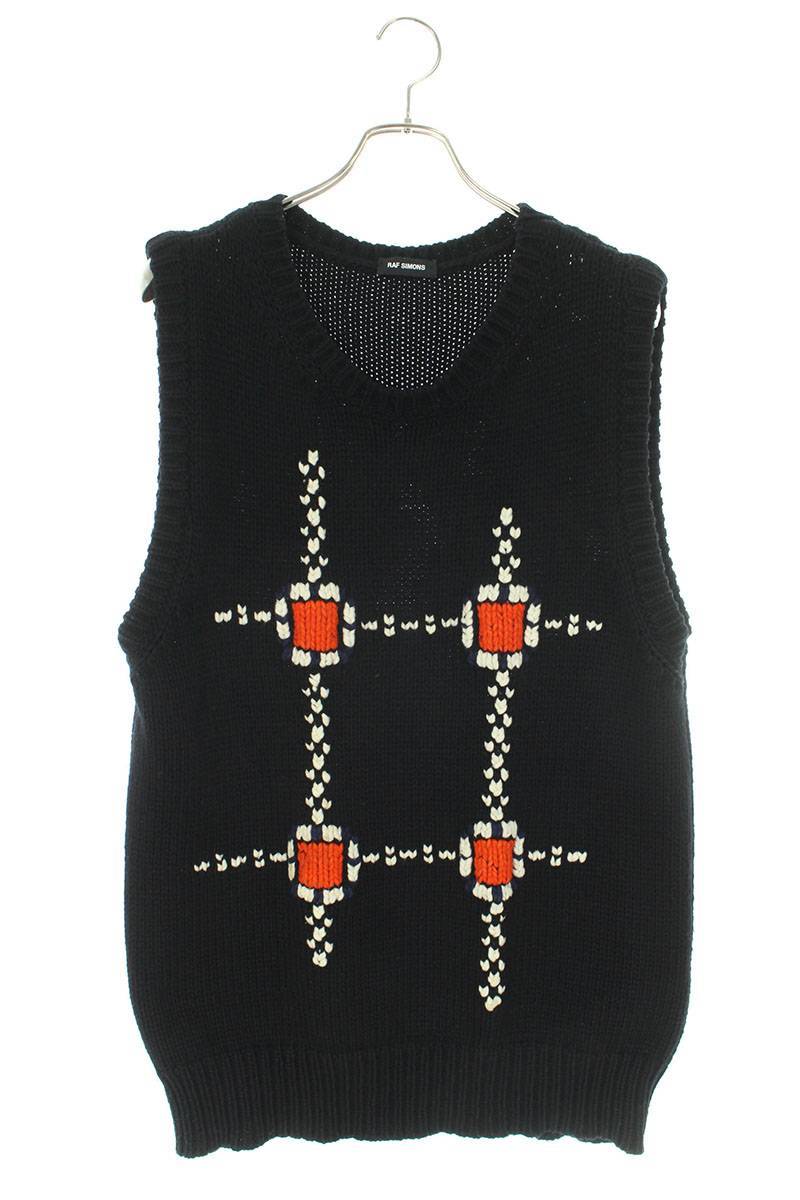 ラフシモンズRAF SIMONS 15AW Patterned Wool Blend Vest サイズ:M