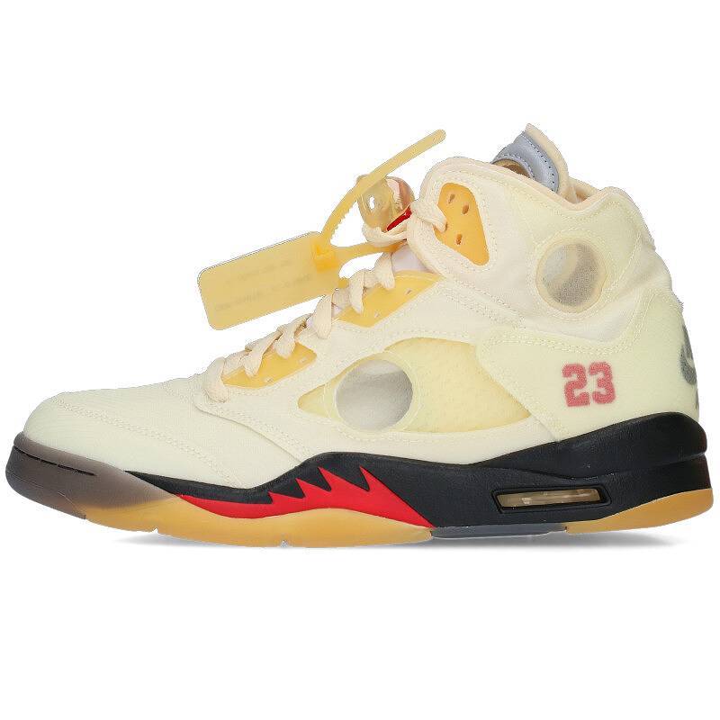 ナイキ オフホワイト NIKE OFF-WHITE AIR JORDAN 5 SAIL DH8565-100 27.5cm エアジョーダン5セイルスニーカー 中古 SB01_画像1