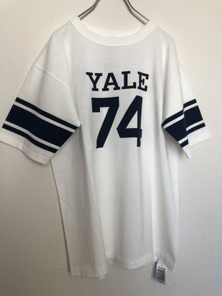 新品 タグ付 日本製 チャンピオン champion 復刻バータグ YALE フットボールTシャツ