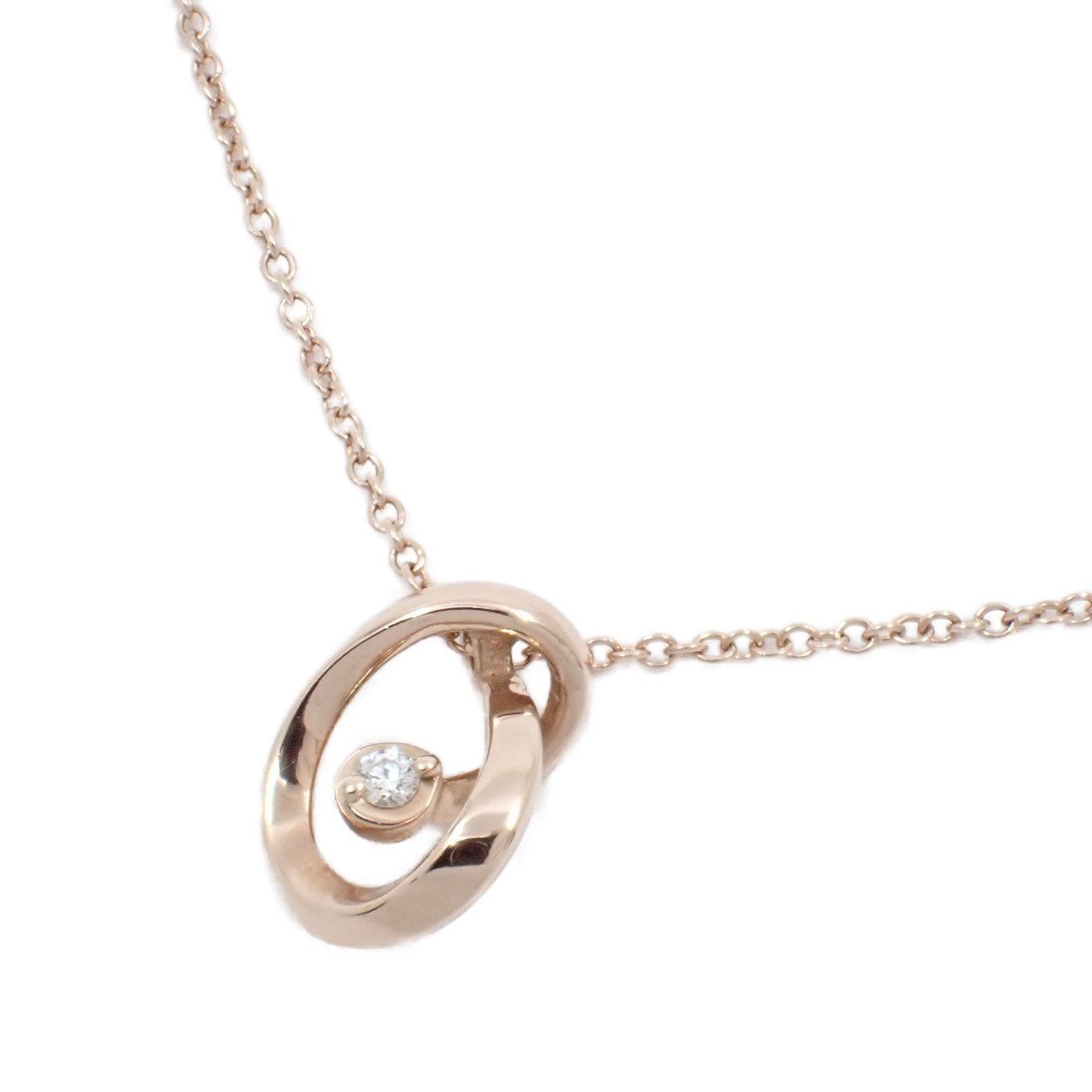 STAR JEWELRY スタージュエリー EMBRACE KNOT ネックレス K10 ローズゴールド/ダイヤモンド0.010ct 2JN0934【いおき質店】_画像1