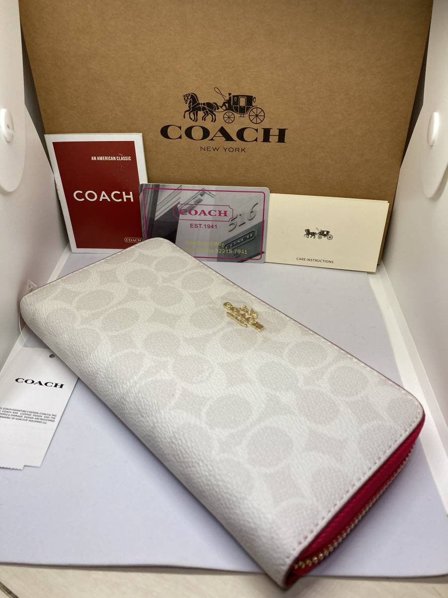 ☆新品未使用 正規品 COACH コーチ 814 長財布 アコーディオンジップ