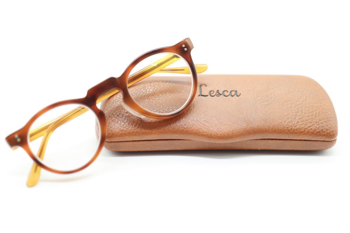 【美品】 Lesca Lunetier レスカ ルネティエ VINTAGE Round Panto Sunglass ヴィンテージ ラウンド パント サングラス ブラウン メンズ