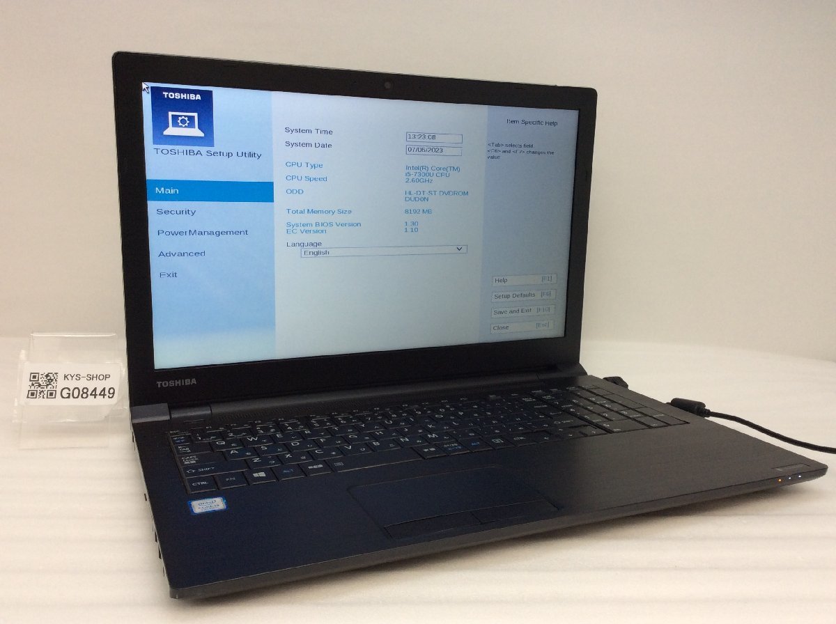 正規店仕入れの B65/H dynabook TOSHIBA ジャンク/ PB65HEJ41N7AD1X