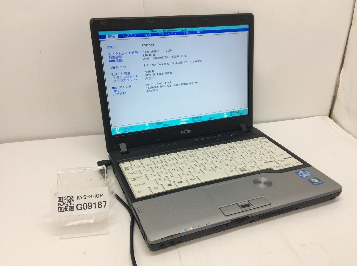 ジャンク/ FUJITSU FMVNP7HE LIFEBOOK P772 Intel Core i5-3320M メモリ2.05GB HDD320.07GB 【G09187】_画像1