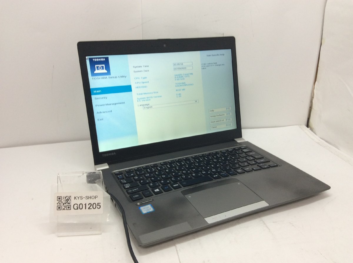 上品な R63/D dynabook TOSHIBA ジャンク/ PR63DBAAD4CAD91 【G01205