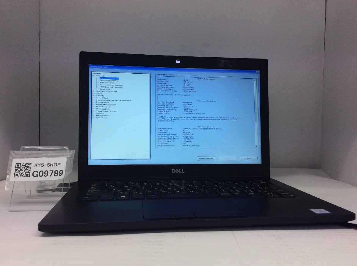最新作の Core Intel 7280 Latitude Dell ジャンク/ i5-7300U 【G09789