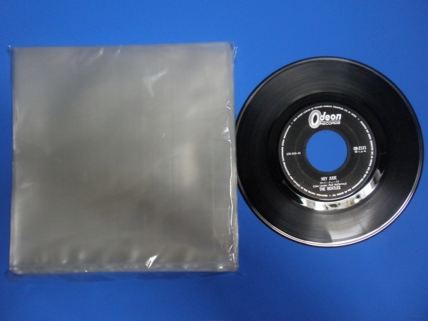 【レコード外袋】EP～シングル用 100枚セット クリアーパック PP袋 透明 ビニール 0.08/190×195_画像1