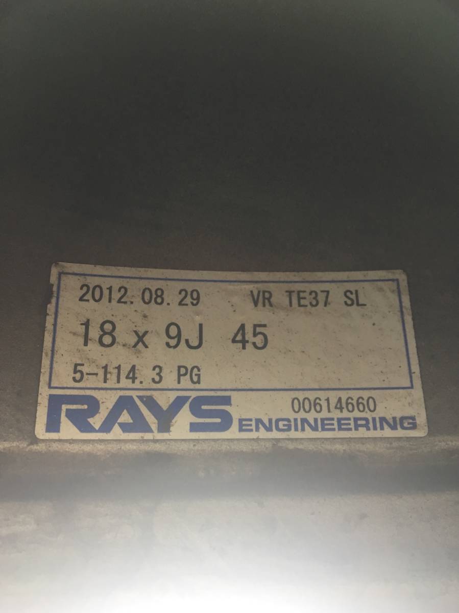 RAYS RAISE TE 37 SL 18英寸9 J PCD 114.3偏移+45 2件套 <Br> RAYS レイズ TE37 SL 18インチ 9J PCD114.3 オフセット+45 2本セット